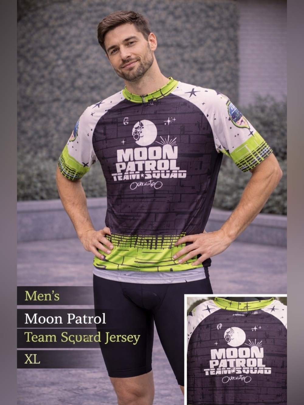Primal Moon Patrol Men's bike Jersey  with pockets Black & Neon Green XL